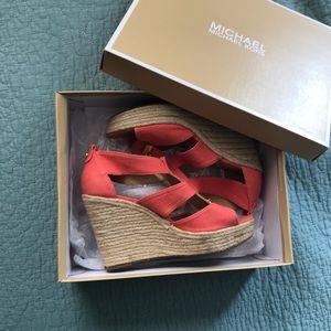 Michael Kors Damita Wedge - Coral (size 8)